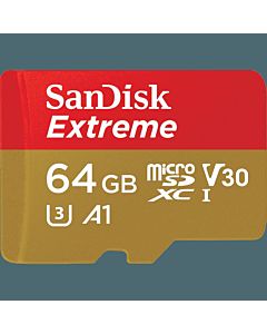 Card de memorie Micro SD SanDisk Extreme, 64GB, Clasa 10 + adaptor SD