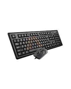 Kit A4Tech Tastatura KRS-85 + Mouse OP-720-B, USB, Negru