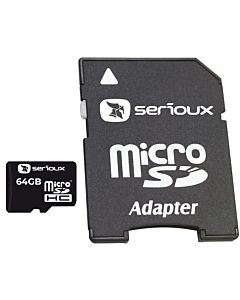 Card de memorie Micro SDXC Serioux SFTF64AC10, 64GB UHS-I, Clasa 10, cu adaptor SD