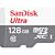 Micro Secure Digital Card SanDisk, Ultra, 128GB, Clasa 10, Reading speed: 80MB/s, fara adaptor SD, Alb/Gri (pentru telefon)